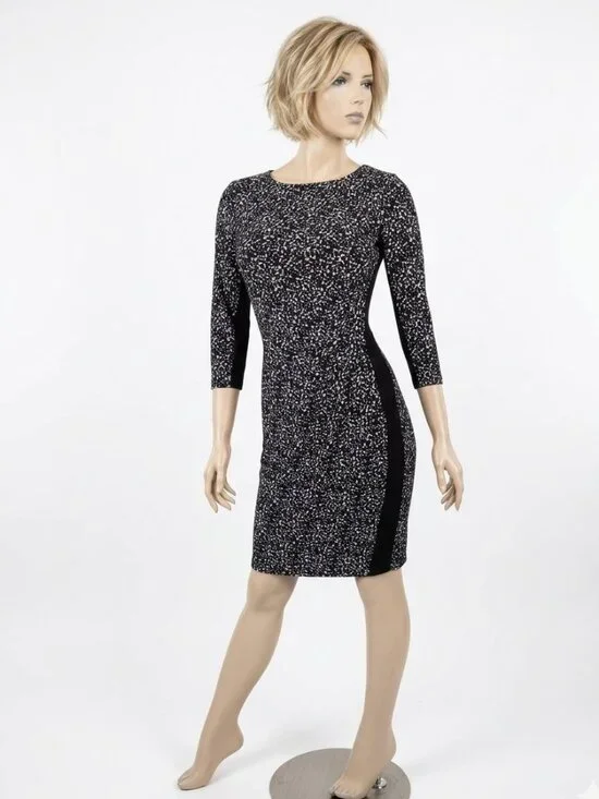 Anne Klein SZ 4 Body-Contouring Optical Illusion Sheath - Slimming Side Panels - Picture 2 of 4